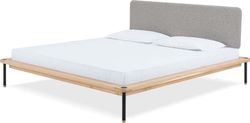 Dvoulůžková postel z dubového dřeva Gazzda Fina Nero, 140 x 200 cm