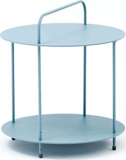 Zahradní kovový odkládací stolek v modré barvě Ezeis Plip, ø 45 cm