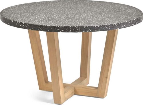 Tmavě šedý zahradní stůl s deskou z kamene La Forma Shanelle, ø 120 cm