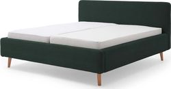 Zelená manšestrová dvoulůžková postel Meise Möbel Mattis Cord, 160 x 200 cm
