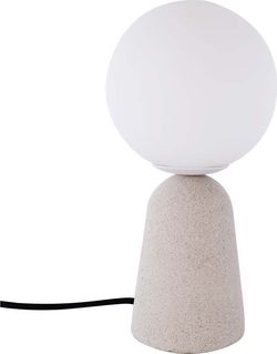 Šedá stolní lampa SULION Creta, výška 29,5 cm