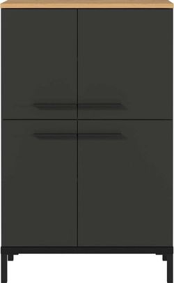 Tmavě šedá vysoká koupelnová skříňka v dekoru dubu 60x34 cm Yonkers - Germania