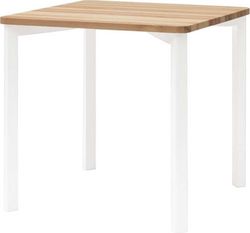 Bílý jídelní stůl se zaoblenými nohami Ragaba TRIVENTI, 80 x 80 cm
