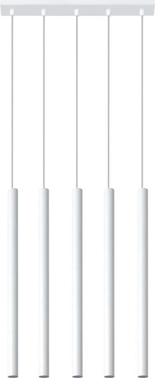 Bílé závěsné svítidlo Nice Lamps Fideus, délka 45 cm