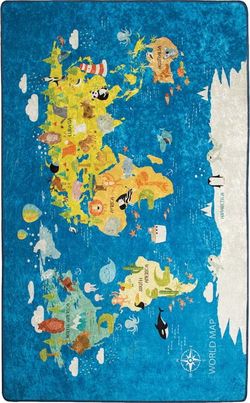 Dětský koberec World Map, 200 x 290 cm