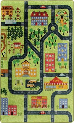 Dětský koberec Green Small Town, 200 x 290 cm