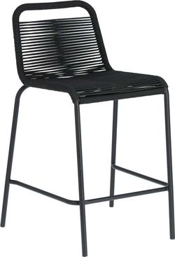 Černá barová židle s ocelovou konstrukcí La Forma Glenville, výška 62 cm