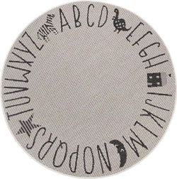 Černo-šedý dětský koberec Ragami Letters, ø 160 cm