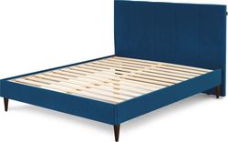 Tmavě modrá sametová dvoulůžková postel Bobochic Paris Vivara Dark, 160 x 200 cm