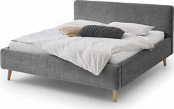 Tmavě šedá čalouněná dvoulůžková postel s úložným prostorem s roštem 160x200 cm Mattis - Meise Möbel