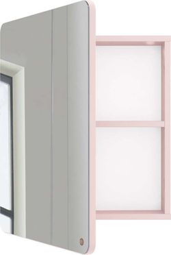 Růžová nástěnná koupelnová skříňka se zrcadlem Tom Tailor for Tenzo Color Bath