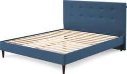 Modrá dvoulůžková postel Bobochic Paris Rory Dark, 180 x 200 cm