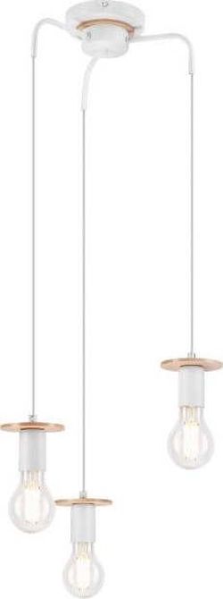 Bílé závěsné stropní svítidlo pro 3 žárovky LAMKUR Angelina