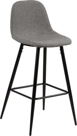 Světle šedá barová židle s kovovým podnožím Actona Wilma