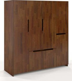 Hnědá šatní skříň z borovicového dřeva Skandica Bergman, 170 x 180 cm