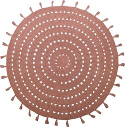 Hnědý bavlněný ručně vyrobený koberec Nattiot Nila, ø 120 cm