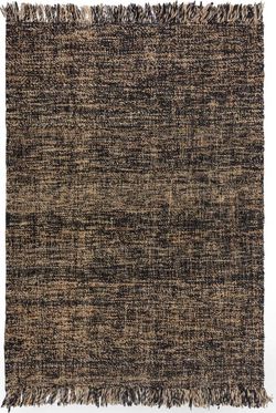 Černý jutový koberec Flair Rugs Idris, 160 x 230 cm