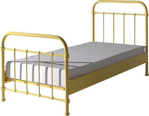 Žlutá kovová dětská postel Vipack New York, 90 x 200 cm