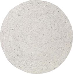 Bílý ručně vyrobený koberec ze směsi vlny a bavlny Nattiot Neethu, ø 110 cm
