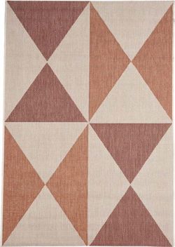 Béžovo-oranžový venkovní koberec Floorita Geo, 135 x 190 cm