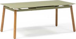 Olivově zelený kovový zahradní stolek Ezeis Alicante, 160 x 80 cm