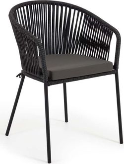 Černá zahradní židle s ocelovou konstrukcí La Forma Yanet