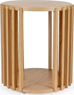 Odkládací stolek z dubového dřeva Woodman Drum, ø 53 cm