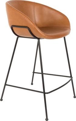 Sada 2 hnědých barových židlí Zuiver Feston, výška sedu 65 cm