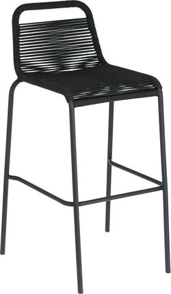 Černá barová židle s ocelovou konstrukcí La Forma Glenville, výška 74 cm