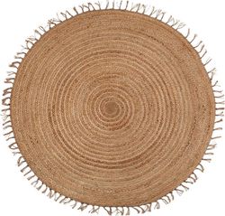 Hnědý ručně vyrobený koberec Nattiot Abha, ø 140 cm