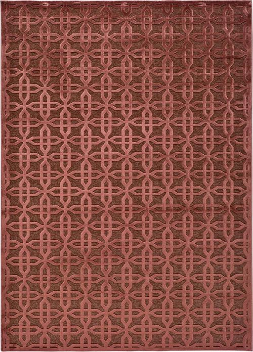 Červený koberec z viskózy Universal Margot Copper, 140 x 200 cm