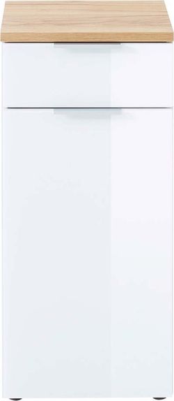 Bílá přírodní nízká koupelnová skříňka v dekoru dubu 39x86 cm Pescara – Germania