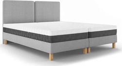 Světle šedá dvoulůžková postel Mazzini Sofas Lotus, 180 x 200 cm