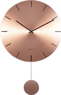 Nástěnné kyvadlové hodiny v měděné barvě Karlsson Impressive, ø 20 cm