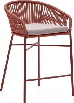 Zahradní barová židle s výpletem v barvě terakota La Forma Yanet, výška 85 cm