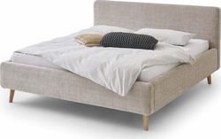 Béžová čalouněná dvoulůžková postel 160x200 cm Mattis - Meise Möbel