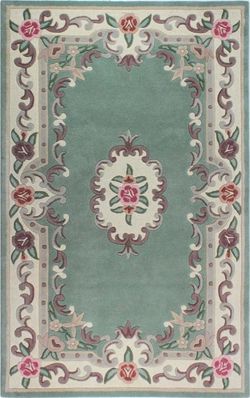 Zelený vlněný koberec Flair Rugs Aubusson, 120 x 180 cm