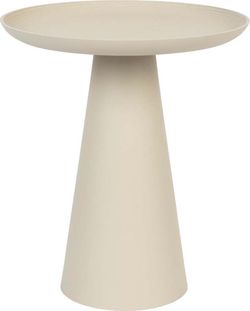 Béžový hliníkový odkládací stolek White Label Ringar, ø 39,5 cm