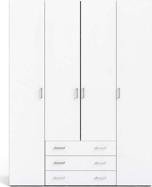 Bílá šatní skříň Tvilum Space, 154 x 200 cm
