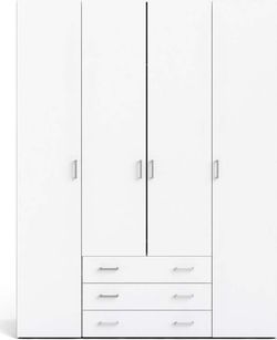 Bílá šatní skříň Tvilum Space, 154 x 200 cm