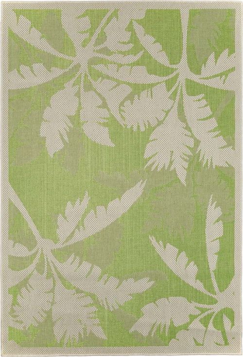 Zeleno-béžový venkovní koberec Floorita Palms, 160 x 230 cm