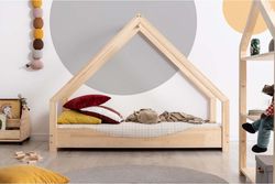 Domečková dětská postel z borovicového dřeva Adeko Loca Elin, 90 x 200 cm