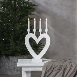 Bílý vánoční LED svícen Star Trading Dala, výška 45 cm