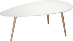 Bílý konferenční stolek s nohami z bukového dřeva Furnhouse Fly, 116 x 66 cm