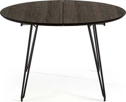 Černý rozkládací jídelní stůl La Forma Norfort, ⌀ 120 cm