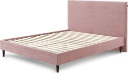 Růžová manšestrová dvoulůžková postel Bobochic Paris Anja Dark, 160 x 200 cm