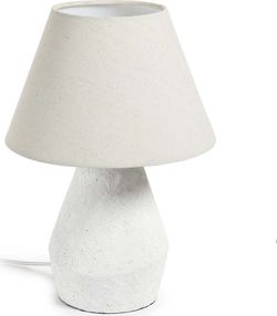 Bílá stolní lampa s textilním stínidlem (výška 43 cm) Noara – Kave Home