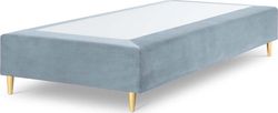 Světle modrá sametová jednolůžková postel Mazzini Beds Lia, 90 x 200 cm