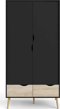 Černá šatní skříň Tvilum Oslo, 98,7 x 200 cm