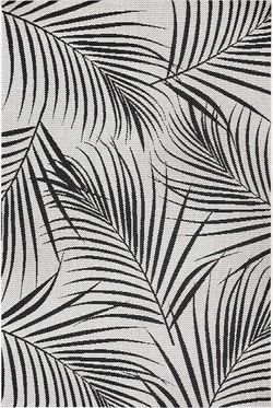 Černo-šedý venkovní koberec Ragami Flora, 160 x 230 cm